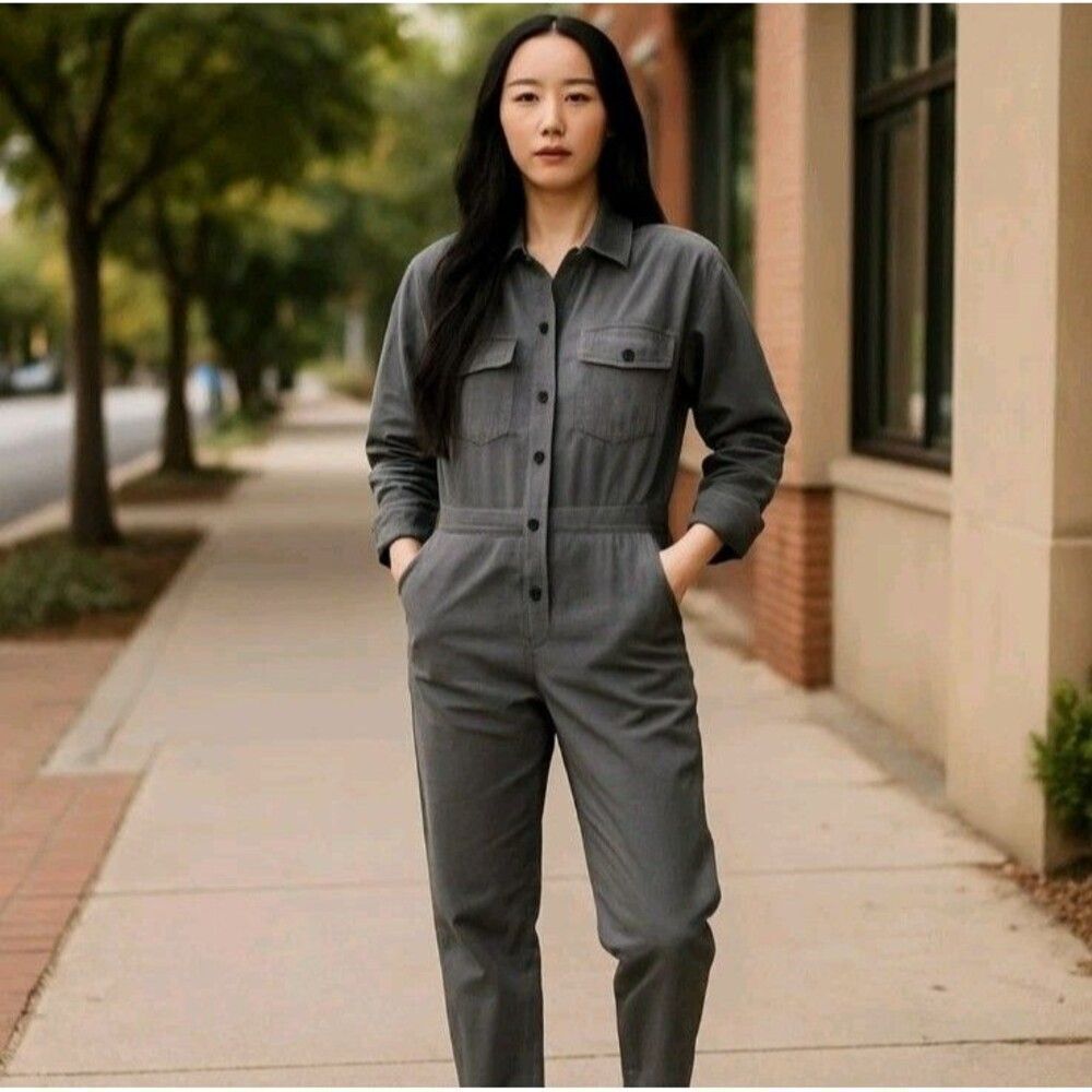 Outerknown Jumpsuit Size M Dark Gray S.E.A. Sea Suit Coveralls Linen Blend New